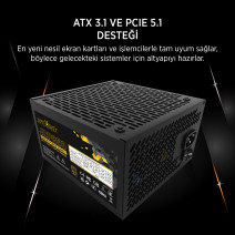 James Donkey JDP850 APFC 12CM 850W Bronze 80+ ATX 3.1 PCI-E 5.1 Power Supply